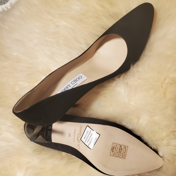 Jimmy Choo black suede platform pumps Sz 38 (Italian sizing) - Picture 2 of 4